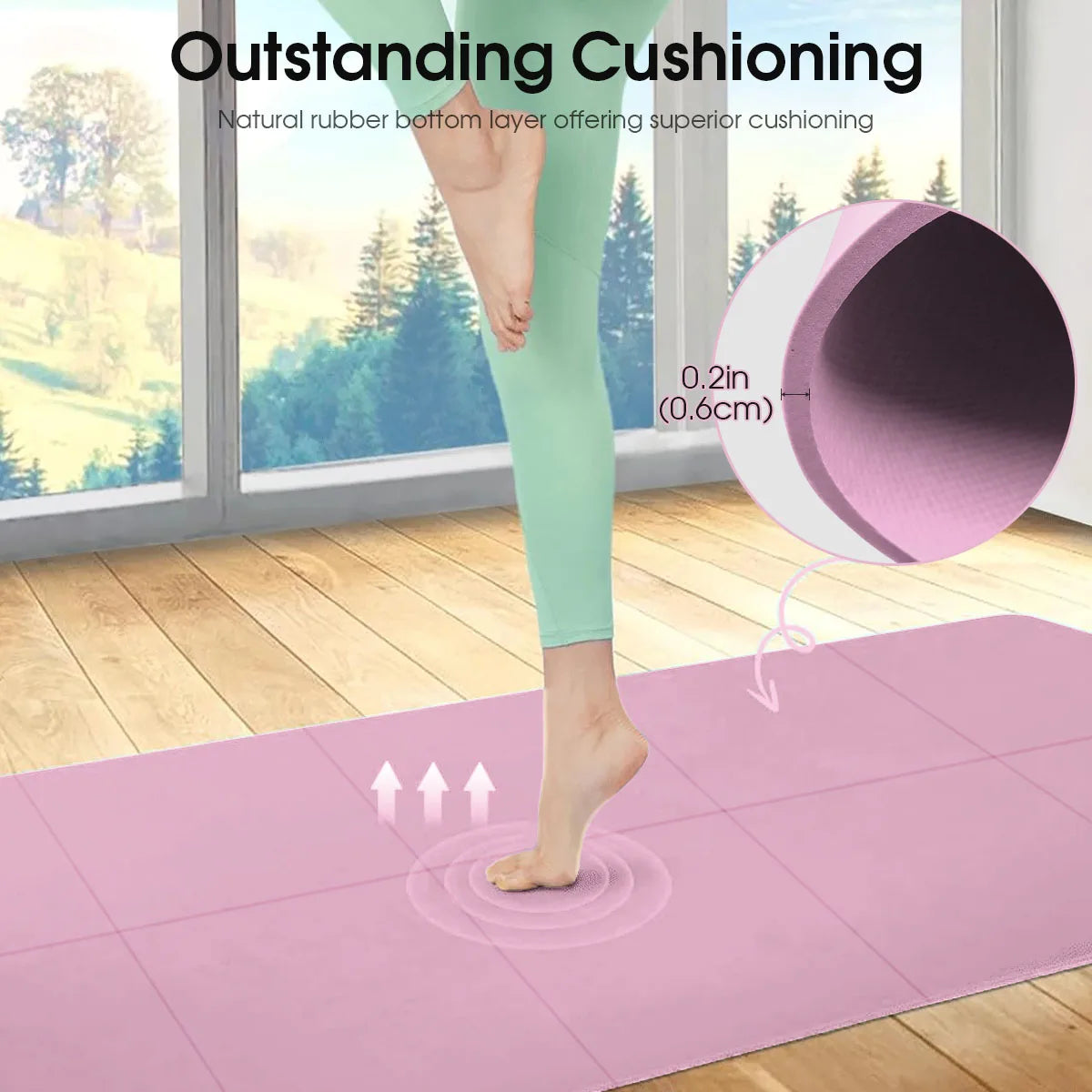 Yoga Mat Pilates Fitness Mat 3/4/6mm Thicknes Non Slip Yoga