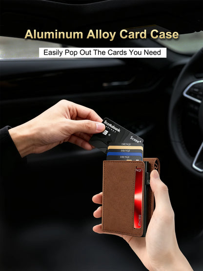 Luxury Brand Credit Card Holder Men Wallets Rfid Cardholder Hardcase Wallet for Men Smart Wallet with Id Slot Fathers Day Gifts