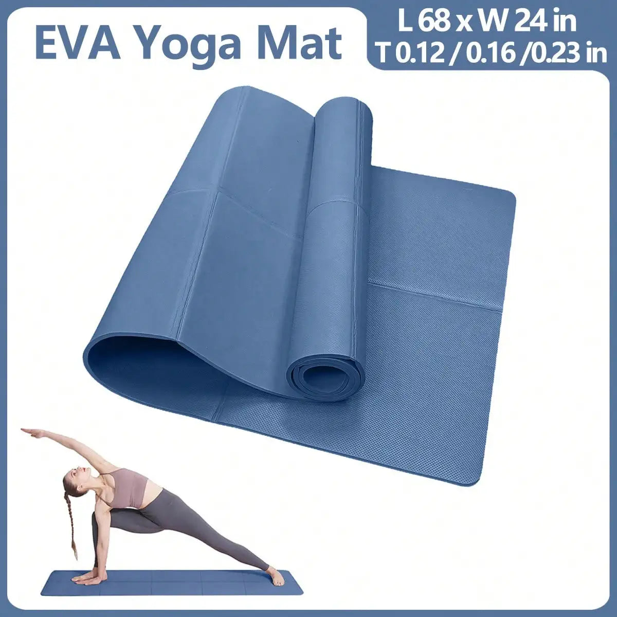 Yoga Mat Pilates Fitness Mat 3/4/6mm Thicknes Non Slip Yoga