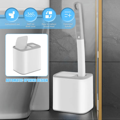 Toilet Brush With Disposable Replacement Head Kits