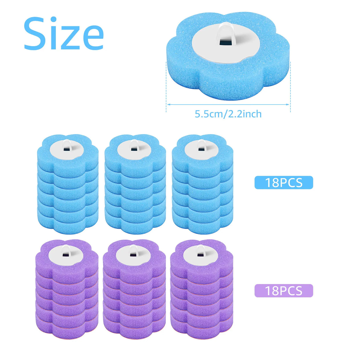 Toilet Brush With Disposable Replacement Head Kits