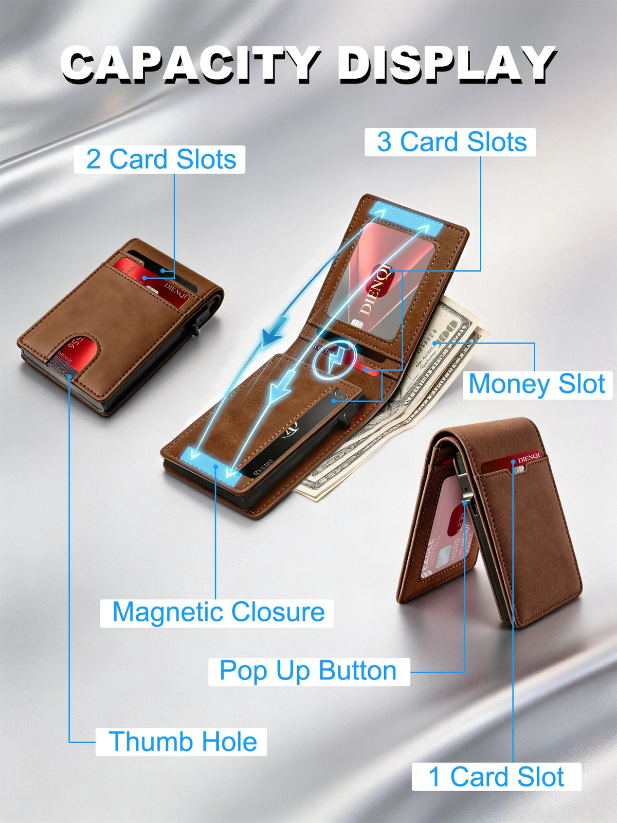 Luxury Brand Credit Card Holder Men Wallets Rfid Cardholder Hardcase Wallet for Men Smart Wallet with Id Slot Fathers Day Gifts