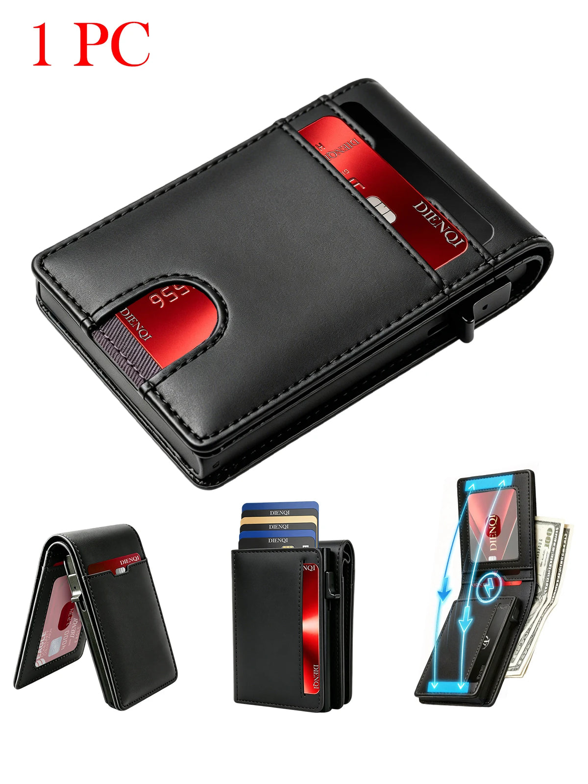 Luxury Brand Credit Card Holder Men Wallets Rfid Cardholder Hardcase Wallet for Men Smart Wallet with Id Slot Fathers Day Gifts